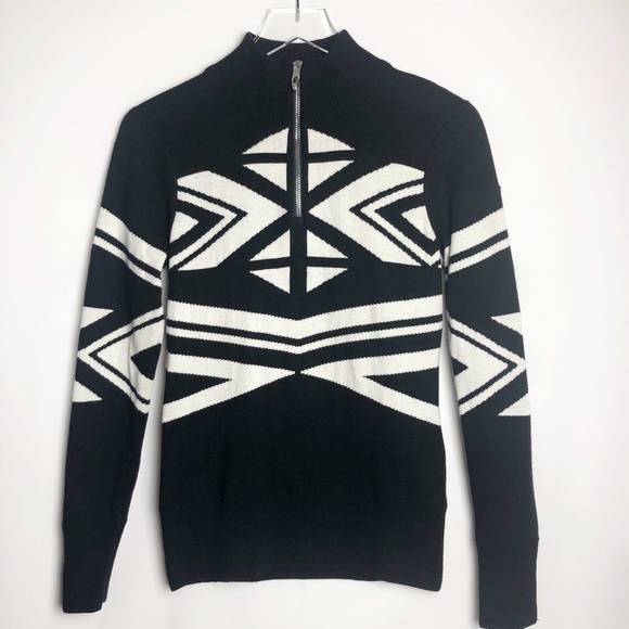 Spyder Sweaters - Spyder | Black White Quarter Zip Stretch Sweater S